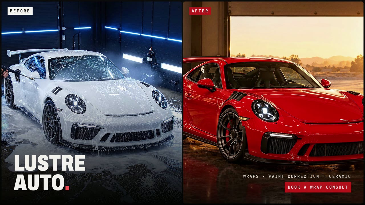 Still from Lustre Auto before and after